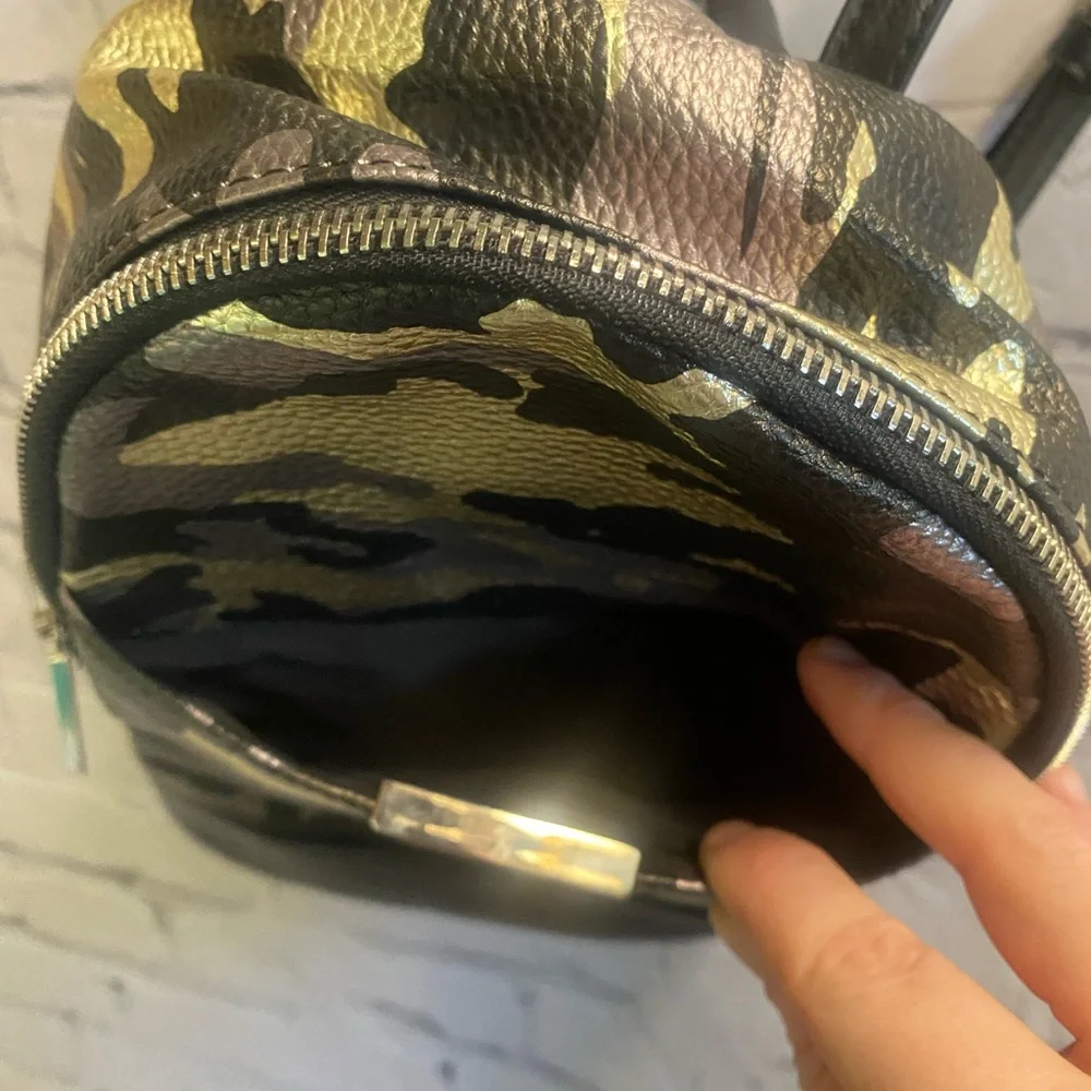 Kenneth Cole Reaction Women’s Trooper Faux‎ Leather Metallic Camo Mini Backpack